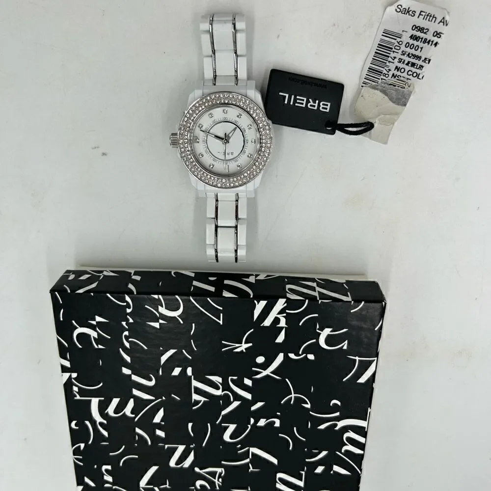 Women’s Breil ceramic watch with  Crystal, Bezzel, and face NWT